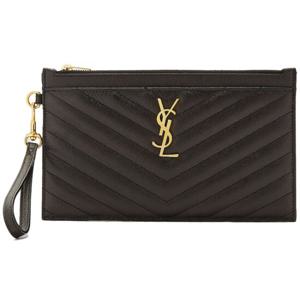 25 SS 생로랑 YSL 모노그램 로고 쉐브론 레더 스트랩 클러치백 636313 BOW01 1000