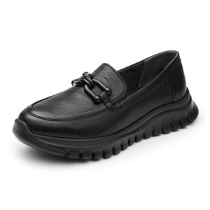 금강제화 랜드로바 여성 LANSLS5211WG1 등장식 로퍼 4cm 염소가죽 블랙