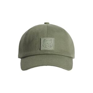 메종키츠네 폭스 헤드 레더 패치 볼캡 OM06104WW0096 0079