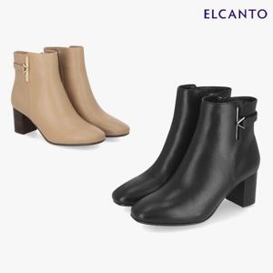 엘칸토  (LCWA10U34C) 여성 소가죽 트라이앵글 앵클 부츠 6cm