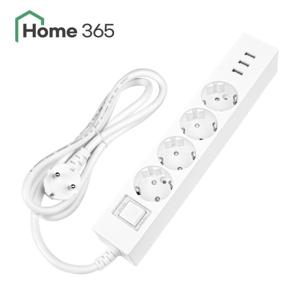 홈365 국산 USB 멀티탭 과부하차단 4구 1.5m / 고속충전 3포트