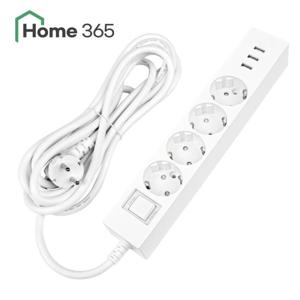홈365 국산 USB 멀티탭 과부하차단 4구 5m / 고속충전 3포트