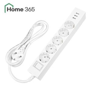 홈365 국산 USB 멀티탭 과부하차단 5구 1.5m / 고속충전 3포트