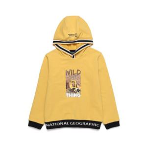 [내셔널지오그래픽 키즈] N201KHD010 전판프린트 후드티 BAMBOO YELLOW