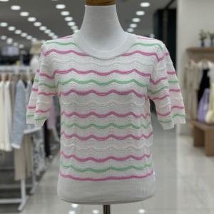 [숲]라운드넥  배색 반팔니트/ OA5SKT6IV