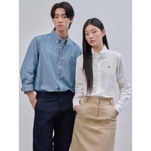 [빈폴멘] [Essential] 데님 샴브레이 셔츠 스카이 블루 BC4764E70Q