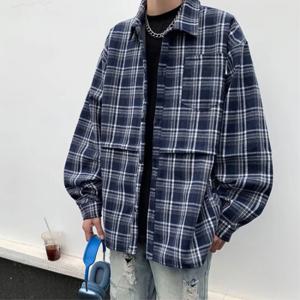 [리빌모아]남자 가을 캐주얼 체크 루즈핏 셔츠 DMS-SHA-SCC882-