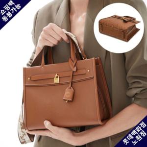 [헤지스핸드백] 브라운 레더 토트백M  HIBA5E002W2