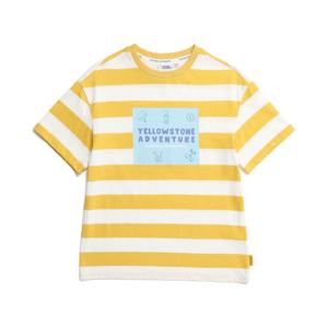 내셔널지오그래픽 키즈 K232UTS040 그래픽 스트라이프 반팔티 MUSTARD