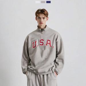 [리빌모아]겨울 남자 USA 아플리케 아노락 맨투맨 KSM-TSA-SA062