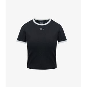 휠라 W 골지 캡내장 크롭 반팔티 FS2ITH2252F BLK BRN CRM