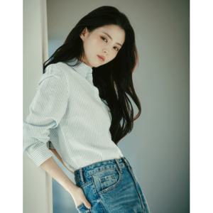 [지오다노]여자 한소희 쿨 코튼 린넨 혼방 셔츠 345510