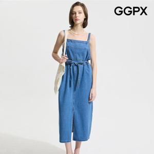 [지지피엑스]허리 스트랩 서스펜더 데님 원피스 (GP4OP060F)
