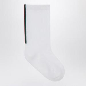 GUCCI White socks with Web ribbon 8027524KACK/Q_GUC-9066