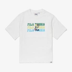 휠라반팔티 TQJ FK2RSF2201X-OWH 테니스 그래픽 티셔츠