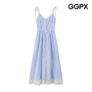 [GGPX] 깅엄 체크 투톤 뷔스티에 원피스 (GP5OP015F)
