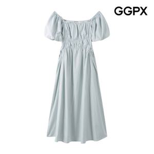 [GGPX] 더블 밴딩 스퀘어넥 퍼프 원피스 (GP5OP010F)
