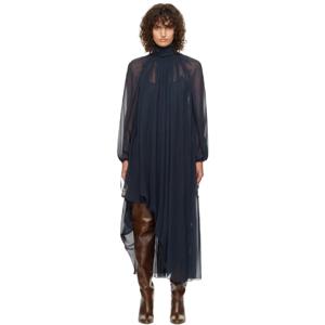 25 SS 끌로에 여성 네이비 실크 맥시 드레스 242338F055004
