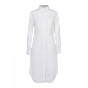 [THOM BROWNE] 여성 니 Length 코튼 포플린 셔츠 원피스 FDS001E06177100 화이트 /8