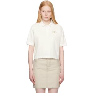 25 SS 버버리 여성 화이트 크롭 코튼 폴로 셔츠 252376F108002