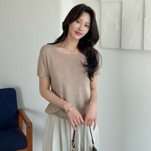 [모리스커밍홈] 썸머 스퀘어넥 루즈핏 니트_M2505KN625B