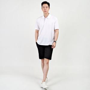 남성 기능성 쿨론 반팔 카라티 LM-KAH-NINE-화이트