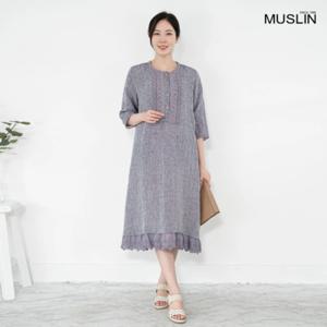 [모슬린]엄마옷 린넨 라떼 생활한복 원피스 KD205307 마담/미시