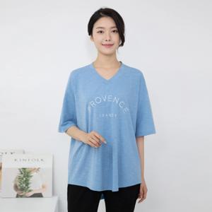 [모슬린]엄마옷 브이넥 면루즈핏 반팔 티셔츠 FTS304064 마담/미