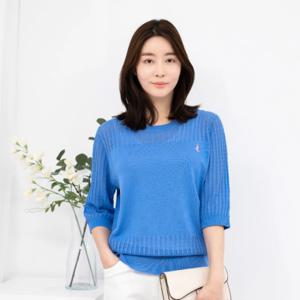 [모슬린]엄마옷 펀칭 라운드 7부 쿨니트 티셔츠 TS403022 마담/