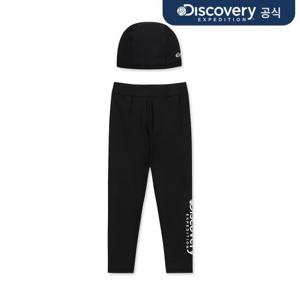 [디스커버리 키즈] 키즈 빅로고 워터레깅스+모자 SET (BLACK)