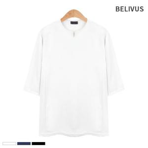 [빌리버스] 남자 티셔츠 7부 여름 기본 무지티 BCM024