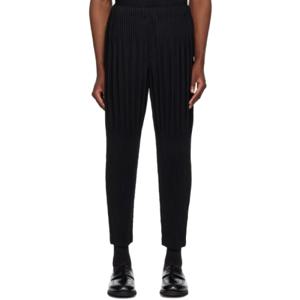 25 SS Homme Plisse Issey Miyake 남성 블랙 먼슬리 컬러 에이프릴 슬랙스 241729M191040