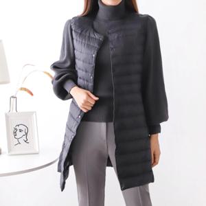 [모리스커밍홈]라운드 경량 롱 패딩 조끼_M2210PD701D