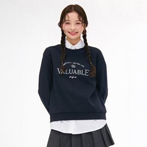 [체이스컬트]여성 자수 레터링 맨투맨 티셔츠 EARG5166B04