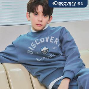 키즈 아웃도어 전판 그래픽 트레이닝 맨투맨 (L/NAVY)