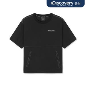 키즈 프레시벤트 경량 우븐 아웃도어 트레이닝 반팔티셔츠 (BLACK)