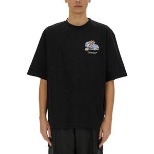 오프화이트 반팔 티셔츠 OMAA120 S25JER0031001 BLACK