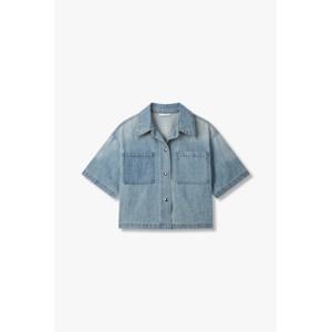 [지컷]스냅 버튼 투 포켓 데님 셔츠 7255255102