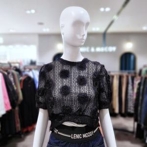[르니앤맥코이] 라운드 꽃 망사 크롭 블라우스 MM05BL709