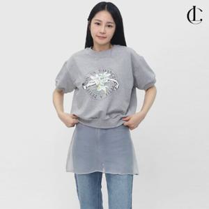 엘케이트 여자 맨투맨 반팔티 봄 여름 크롭 티셔츠 LID007