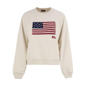 여성 Polo Ralph Lauren 로고 자수 크루넥 스웨트셔츠 001NEVIS