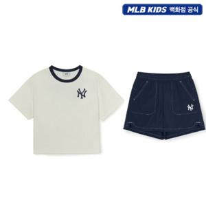 [MLB키즈] JD 여아 스트릿 베이직 로고 티셔츠 세트 (7FS1B3353)