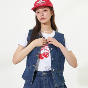 플라스틱아일랜드  데님 베스트 (PR2DV561)