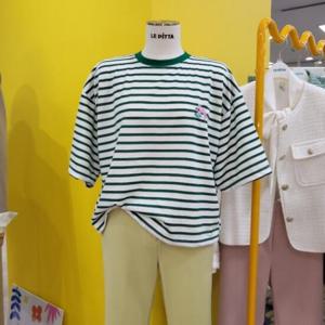 르피타 DP01 토끼 자수 단가라 박스 티 L232UTS457