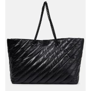발렌시아가 Crush East West 라지 퀼팅 레더 토트 백 P00889494