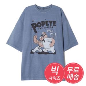 [리빌모아]남자 빅사이즈 반팔티 해군 뽀빠이 티셔츠 AC-TSH-Q02