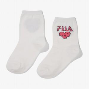 [FILA] 아티스트 이진 하트 로고 중목양말 (FS3SCF5362X_OWH)