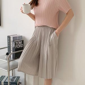 샵앤) 플리츠 여성 여름 이중주름 치마바지 BLE-WPT-3501-블랙