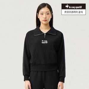 [르꼬끄공식] 여성 모달 더블텐션 루즈크롭 반집 맨투맨 (QQ122OFS12)