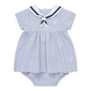[블루독베이비8] SS25 마린 반소매 원피스세트 HJ (4531340003) (BLUEDOG BABY 유아 출산 백일 선물 도트